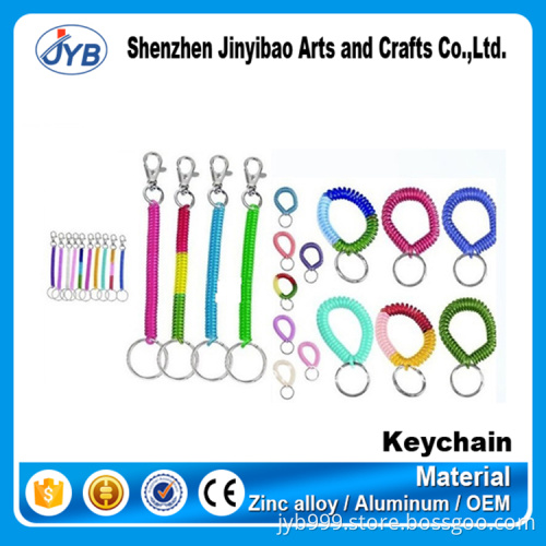 customized colors fashion plastic soft spiral shape keychain